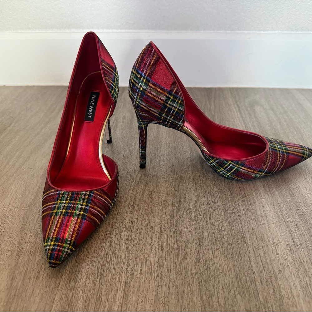 Nine West Multicolor Plaid Heels